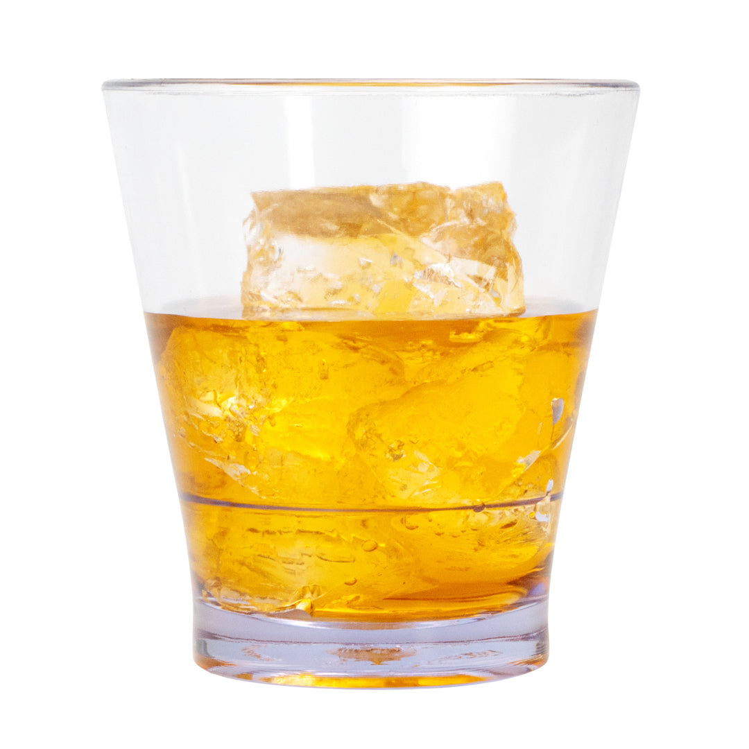 Bev Tek 9 oz SAN Plastic Old Fashioned Glass - Stackable - 3 1/2" x 3 1/2" x 3 3/4" - 12 count box
