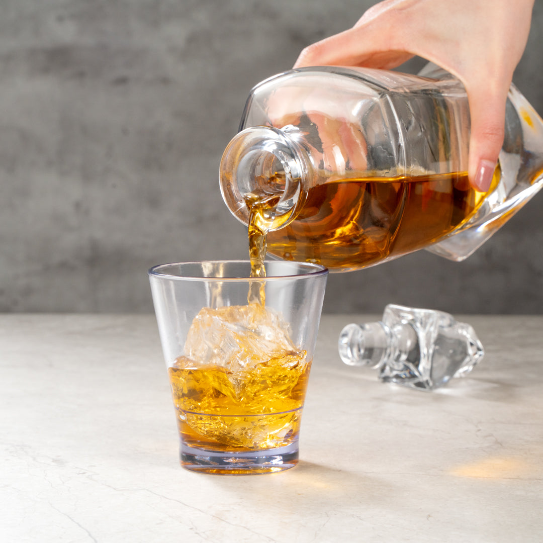 Bev Tek 9 oz SAN Plastic Old Fashioned Glass - Stackable - 3 1/2" x 3 1/2" x 3 3/4" - 12 count box