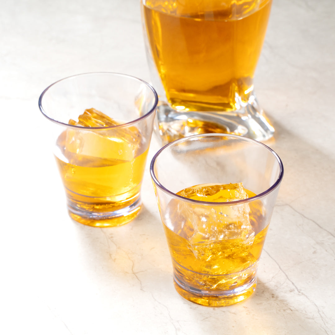 Bev Tek 9 oz SAN Plastic Old Fashioned Glass - Stackable - 3 1/2" x 3 1/2" x 3 3/4" - 12 count box