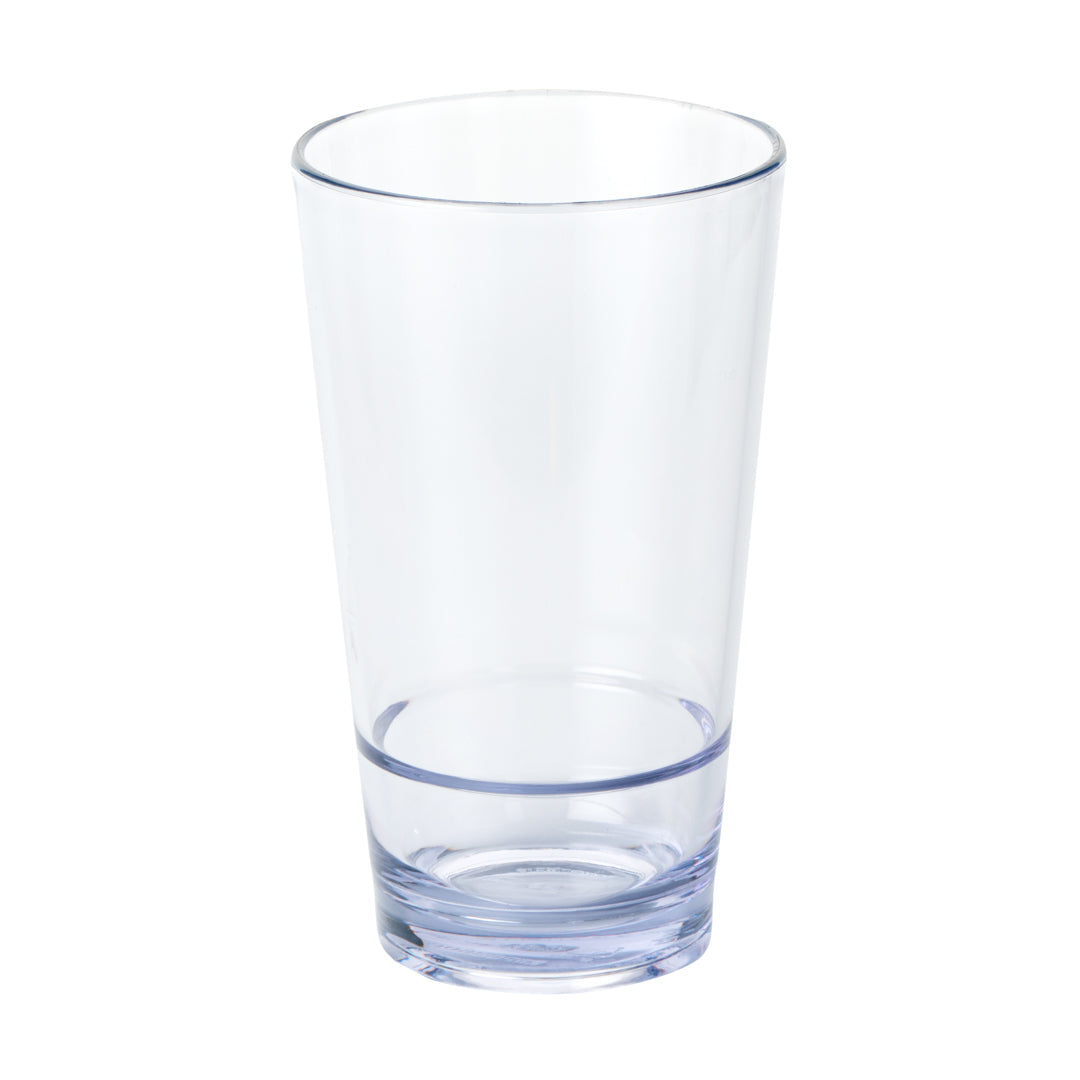 Bev Tek 14 oz SAN Plastic Highball Glass - Stackable - 3 1/4" x 3 1/4" x 5 1/2" - 12 count box