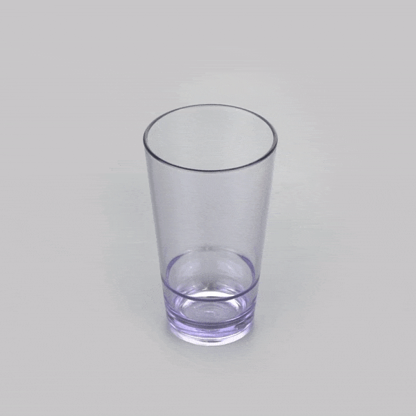 Bev Tek 14 oz SAN Plastic Highball Glass - Stackable - 3 1/4" x 3 1/4" x 5 1/2" - 12 count box