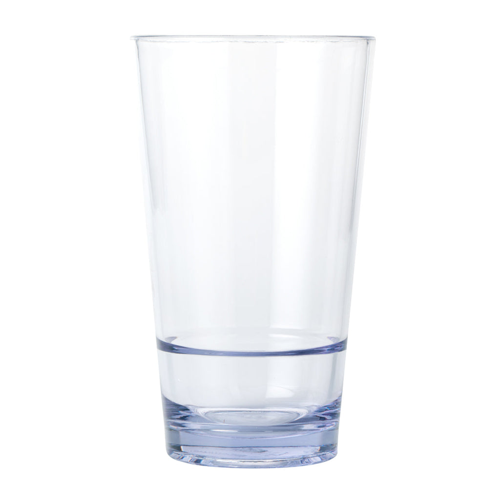 Bev Tek 14 oz SAN Plastic Highball Glass - Stackable - 3 1/4" x 3 1/4" x 5 1/2" - 12 count box