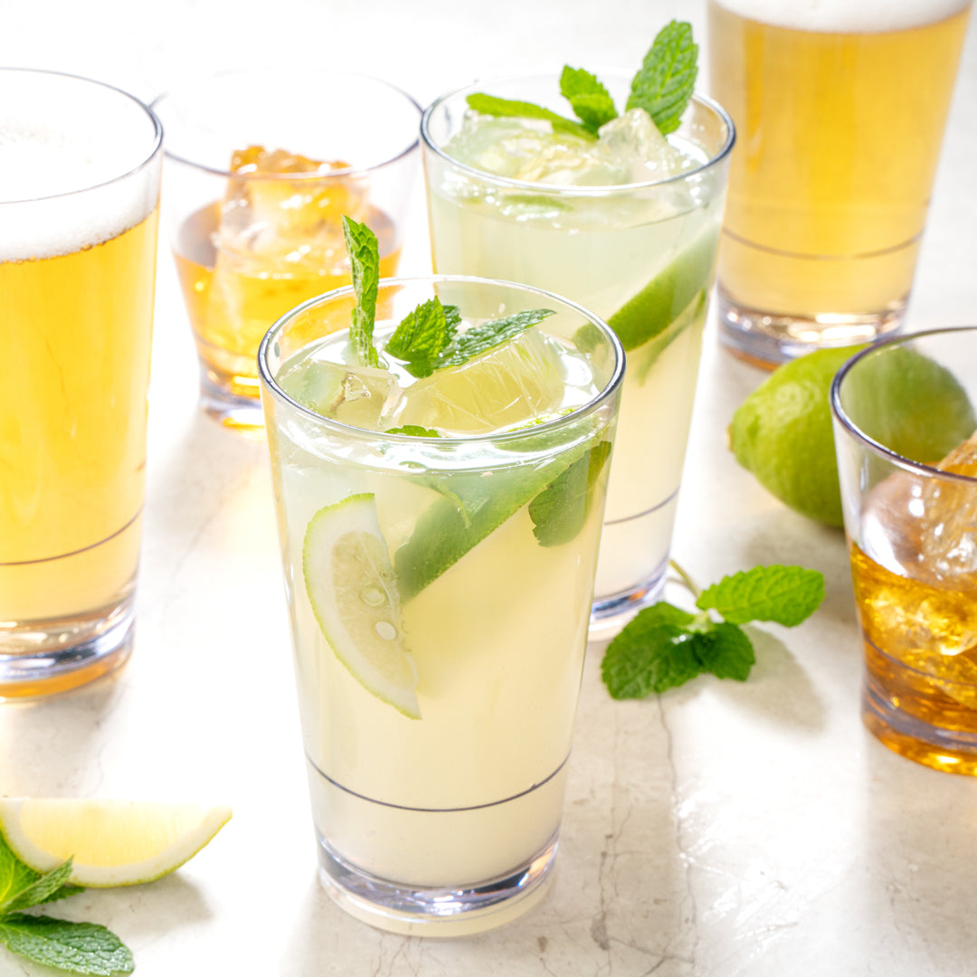 Bev Tek 14 oz SAN Plastic Highball Glass - Stackable - 3 1/4" x 3 1/4" x 5 1/2" - 12 count box