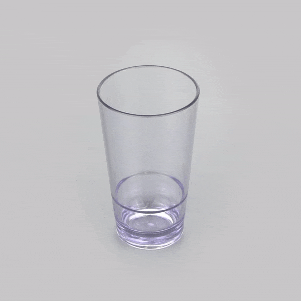 Bev Tek 16 oz SAN Plastic Pint Glass - Stackable - 3 1/2" x 3 1/2" x 5 3/4" - 12 count box