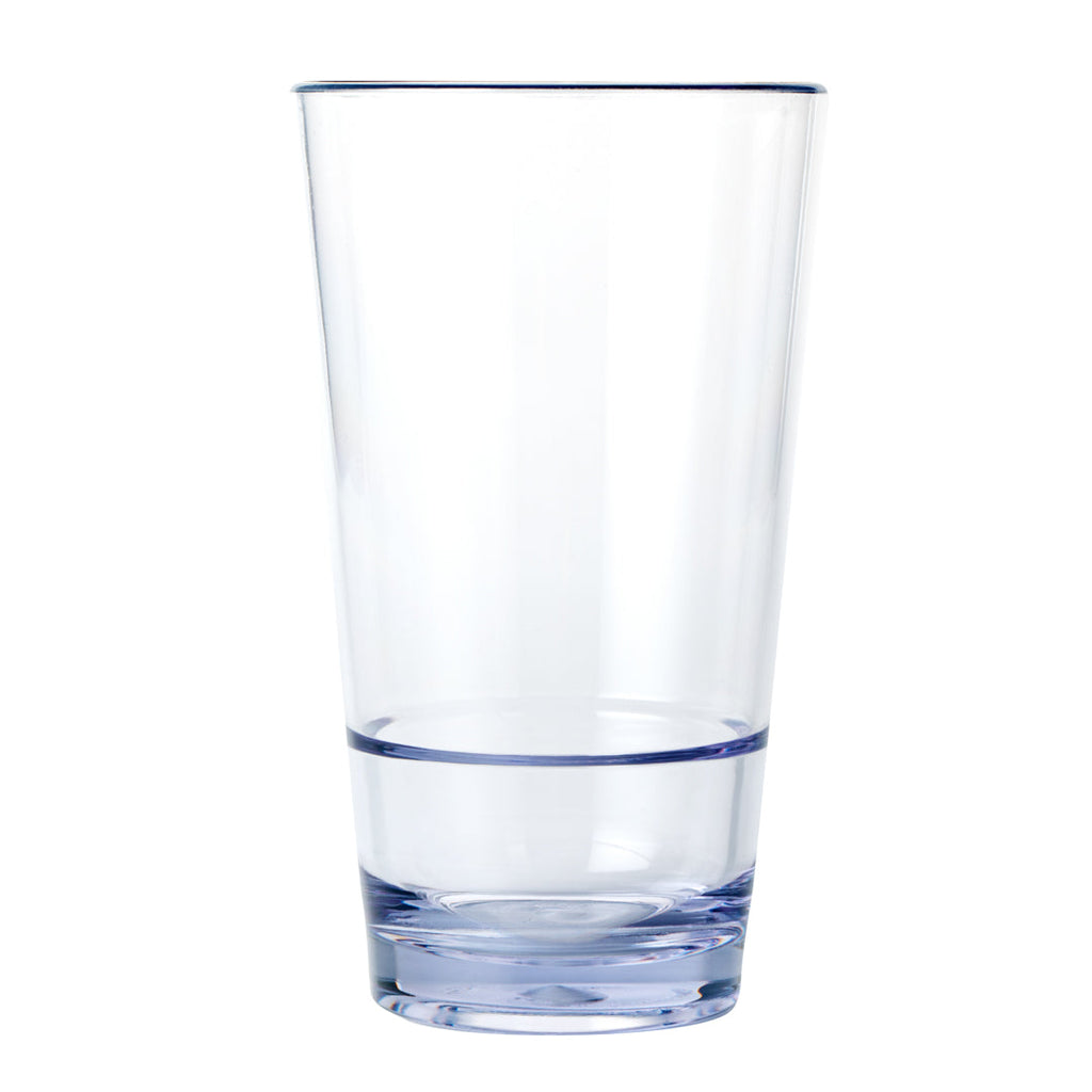 Bev Tek 16 oz SAN Plastic Pint Glass - Stackable - 3 1/2" x 3 1/2" x 5 3/4" - 12 count box