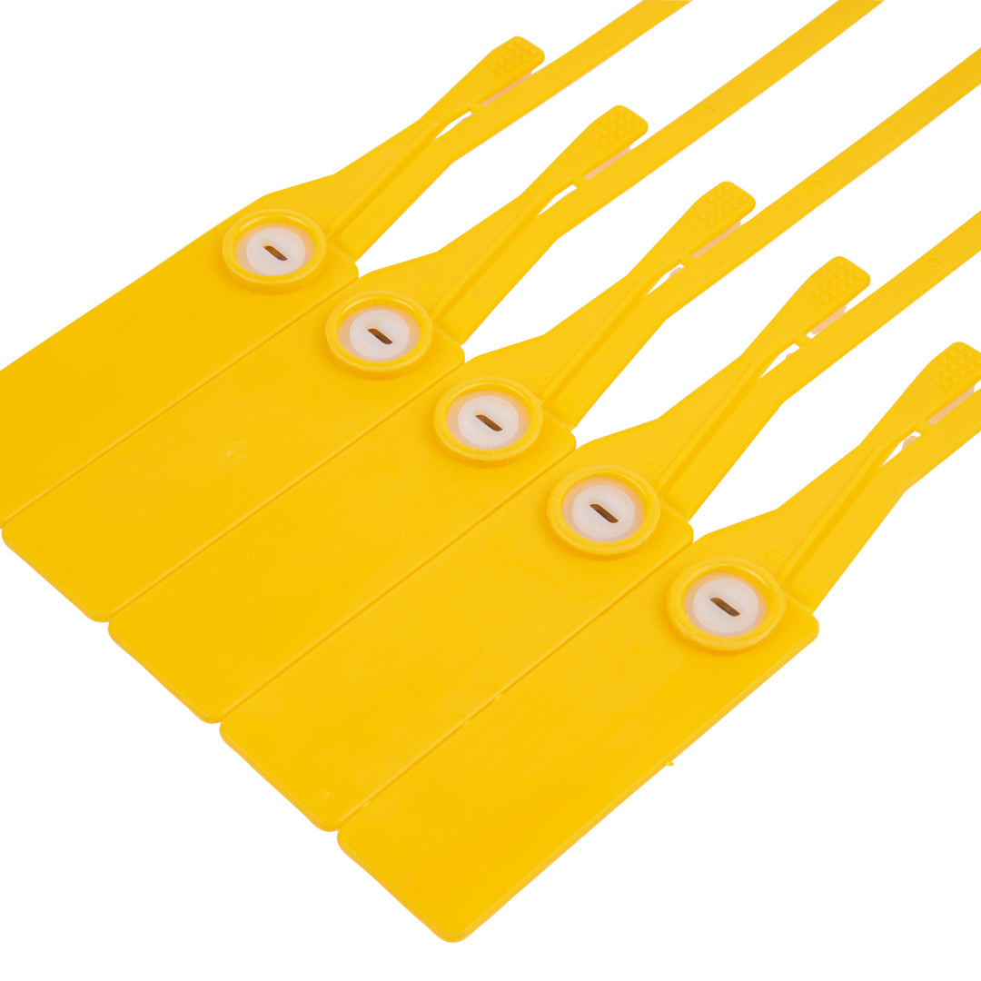 Serve Secure Yellow Security Seal / Zip Tie - Tamper-Evident, Self-Locking - 15 3/4" - 100 count box