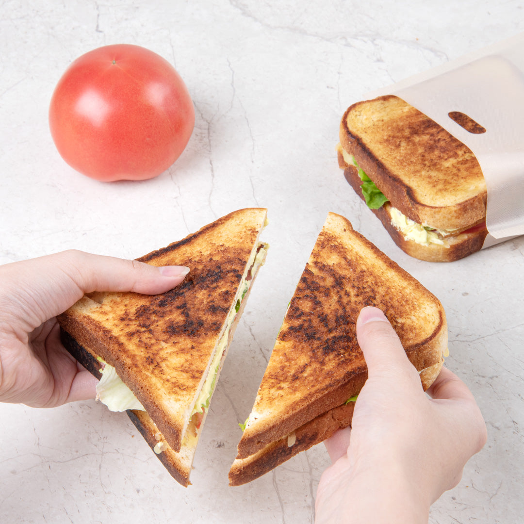 Bag Tek Kraft Plastic Medium Toaster Bag - Non-Stick, Heat-Resistant, Semi-Disposable - 7 1/2" x 6 3/4" - 10 count box