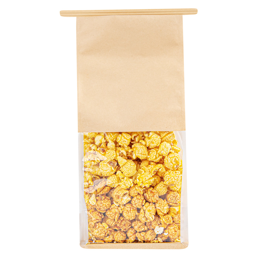 Bag Tek Kraft Cotton Paper Tin Tie Bag - with Clear Window - 5" x 4" x 11 1/4" - 100 count box