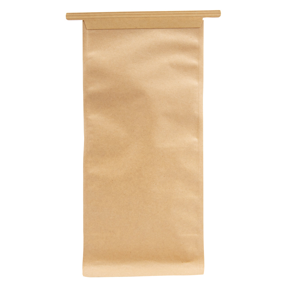 Bag Tek Kraft Cotton Paper Tin Tie Bag - with Clear Window - 5" x 4" x 11 1/4" - 100 count box