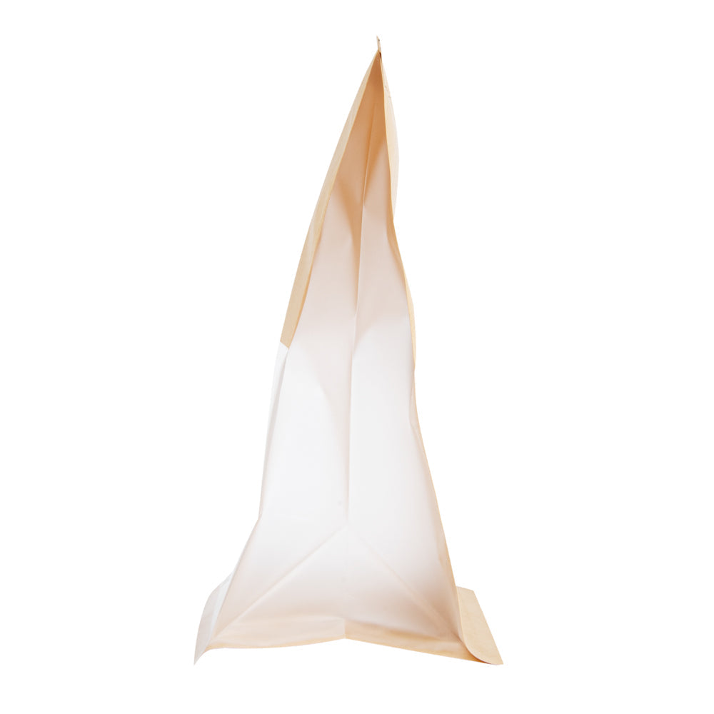 Bag Tek Kraft Cotton Paper Tin Tie Bag - with Clear Window - 6 1/4" x 5" x 10 1/4" - 100 count box