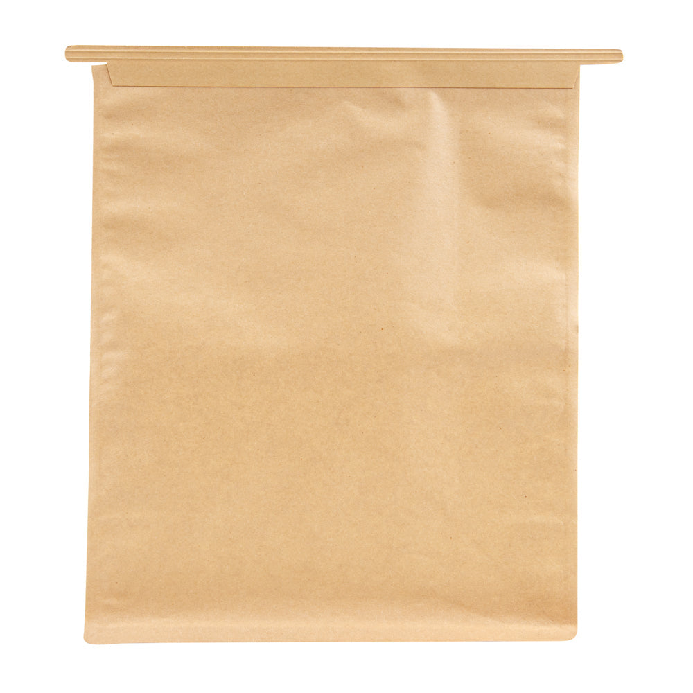 Bag Tek Kraft Cotton Paper Tin Tie Bag - with Clear Window - 8 3/4" x 4 1/2" x 10 3/4" - 100 count box