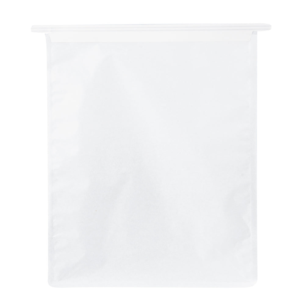 Bag Tek White Cotton Paper Tin Tie Bag - with Clear Window - 8 3/4" x 4 1/2" x 10 3/4" - 100 count box