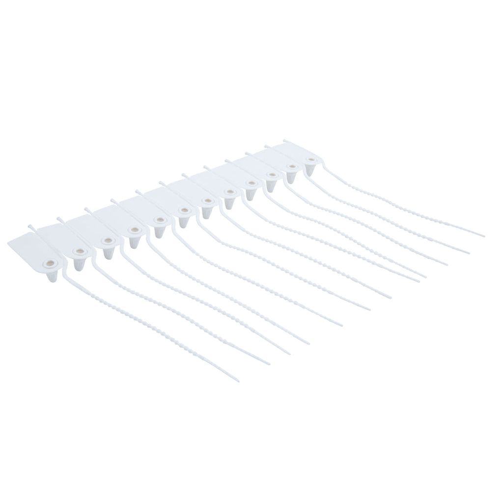 Serve Secure White Security Zip Tie - Tamper-Evident - 7 3/4" - 100 count box