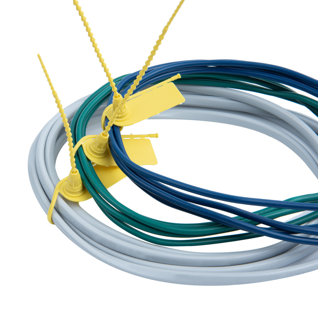 Serve Secure Yellow Security Zip Tie - Tamper-Evident - 7 3/4" - 100 count box