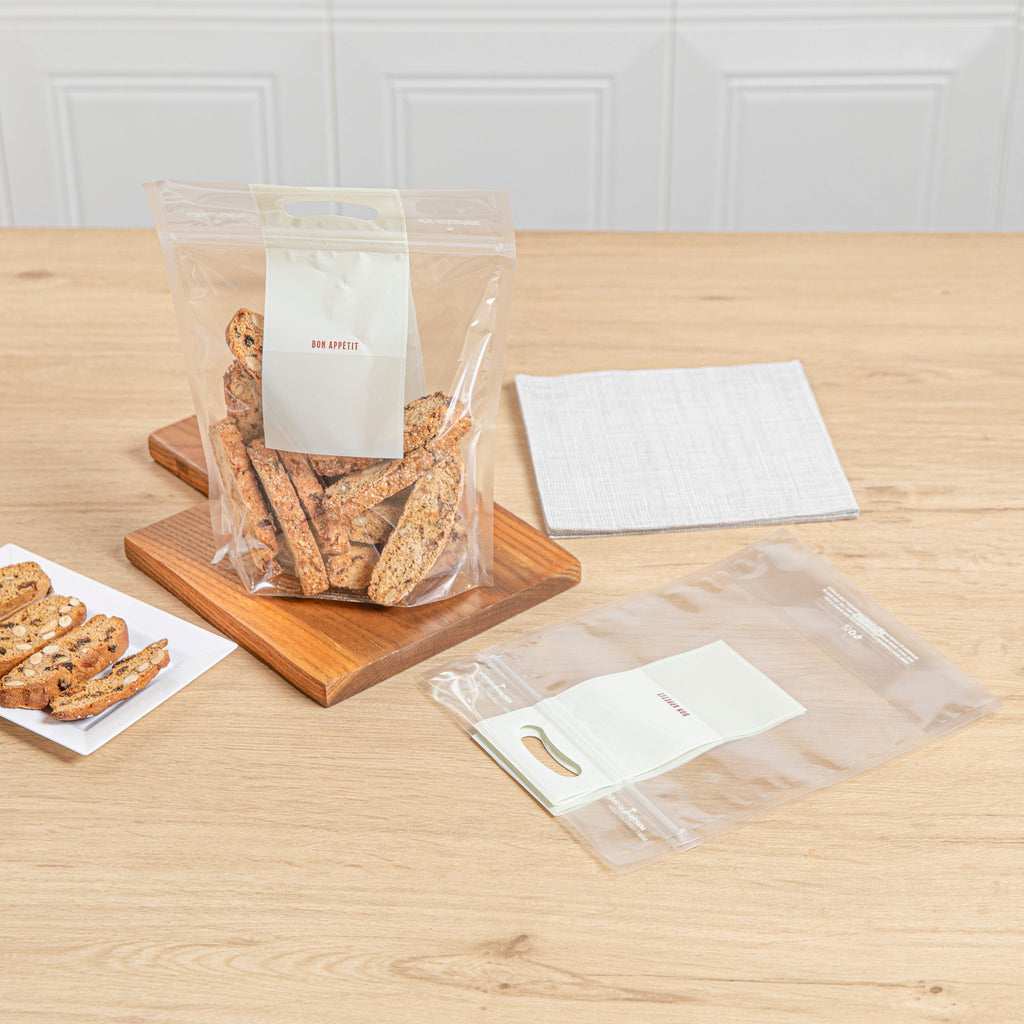 Bag Tek Clear Plastic Gusset Zip Bag - with Handles - 8 1/4" x 3 1/2" x 10 1/2" - 100 count box