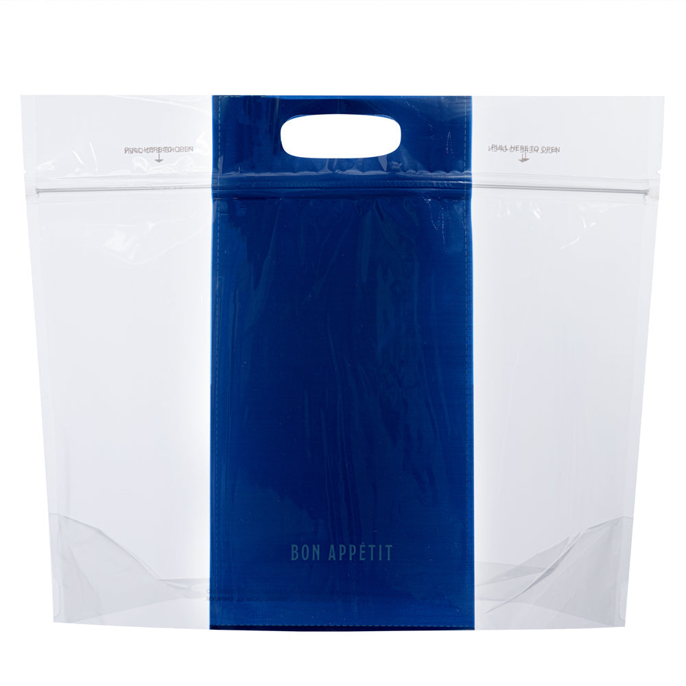 Bag Tek Clear Plastic Gusset Zip Bag - with Handles - 12 1/2" x 4 1/4" x 10 1/2" - 100 count box