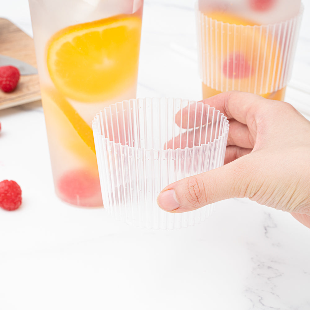 Bev Tek Clear Plastic Ripple Hot / Cold Cup Sleeve - Fits 12, 16 and 24 oz - 50 count box