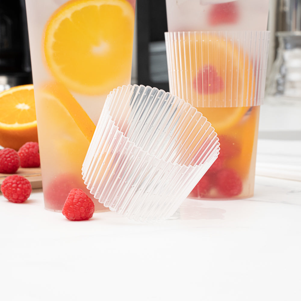 Bev Tek Clear Plastic Ripple Hot / Cold Cup Sleeve - Fits 12, 16 and 24 oz - 1000 count box