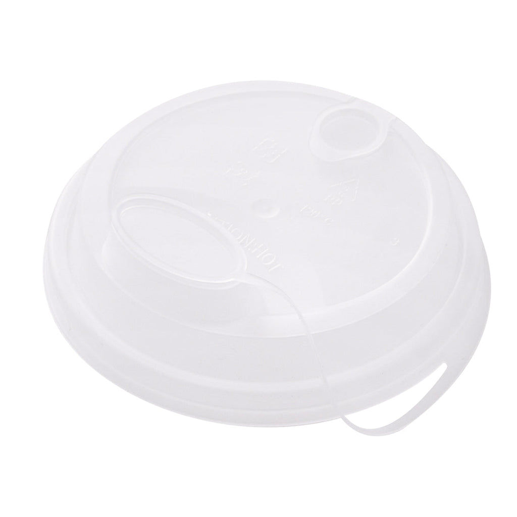 Bev Tek Clear Plastic 2-in-1 Straw or Sippy Cup Lid - with Two Plugs, Fits 12, 16 and 24 oz - 25 count box