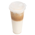 Bev Tek Clear Plastic 2-in-1 Straw or Sippy Cup Lid - with Two Plugs, Fits 12, 16 and 24 oz - 25 count box