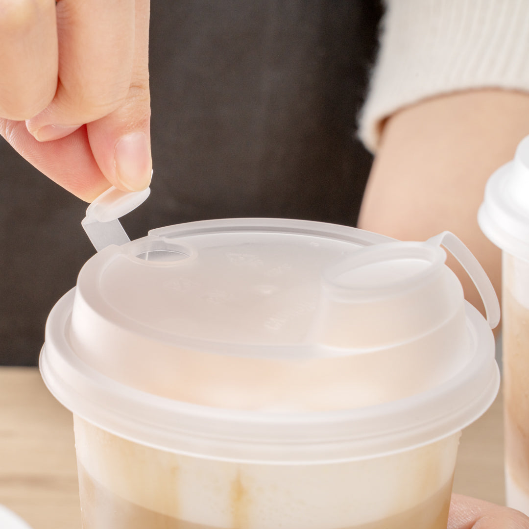 Bev Tek Clear Plastic 2-in-1 Straw or Sippy Cup Lid - with Two Plugs, Fits 12, 16 and 24 oz - 500 count box