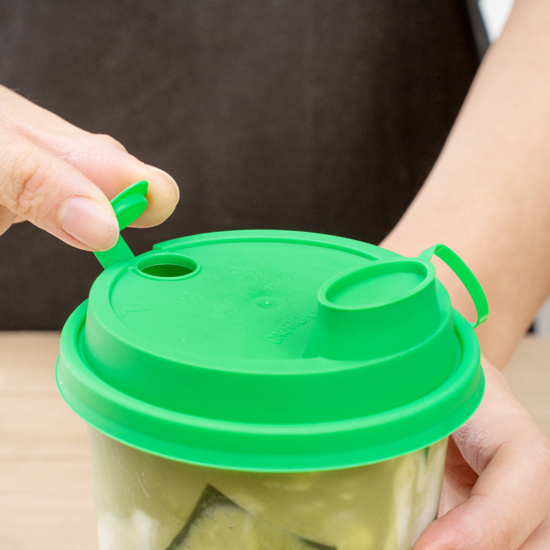 Bev Tek Green Plastic 2-in-1 Straw or Sippy Cup Lid - with Two Plugs, Fits 12, 16 and 24 oz - 500 count box