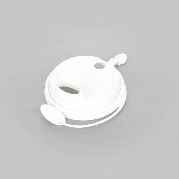 Bev Tek White Plastic 2-in-1 Straw or Sippy Cup Lid - with Two Plugs, Fits 12, 16 and 24 oz - 500 count box