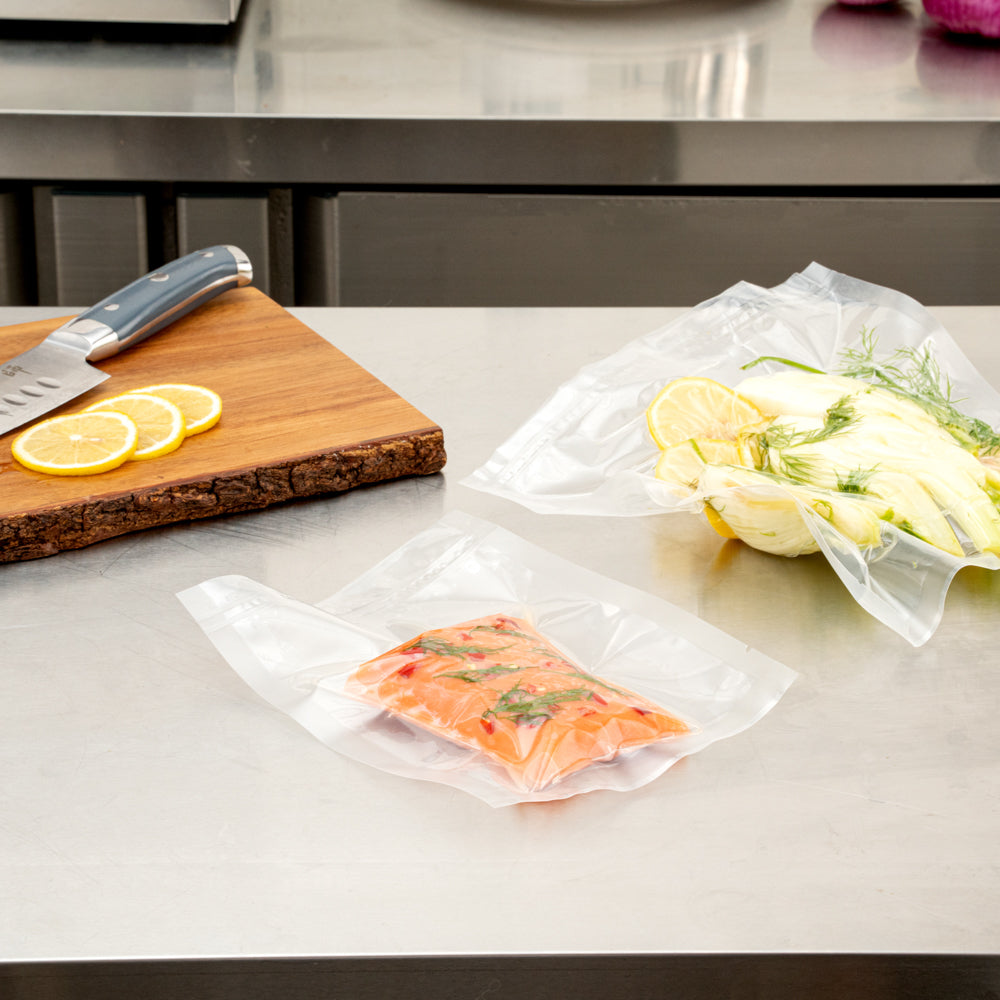 Fresh Hero Clear Plastic Vacuum Packaging Bag - for Chamber Vacuum Sealer, 3 mil, BPA-Free - 6" x 8" - 100 count box