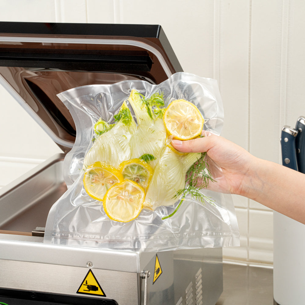Fresh Hero Clear Plastic Vacuum Packaging Bag - for Chamber Vacuum Sealer, 3 mil, BPA-Free - 10" x 10" - 100 count box