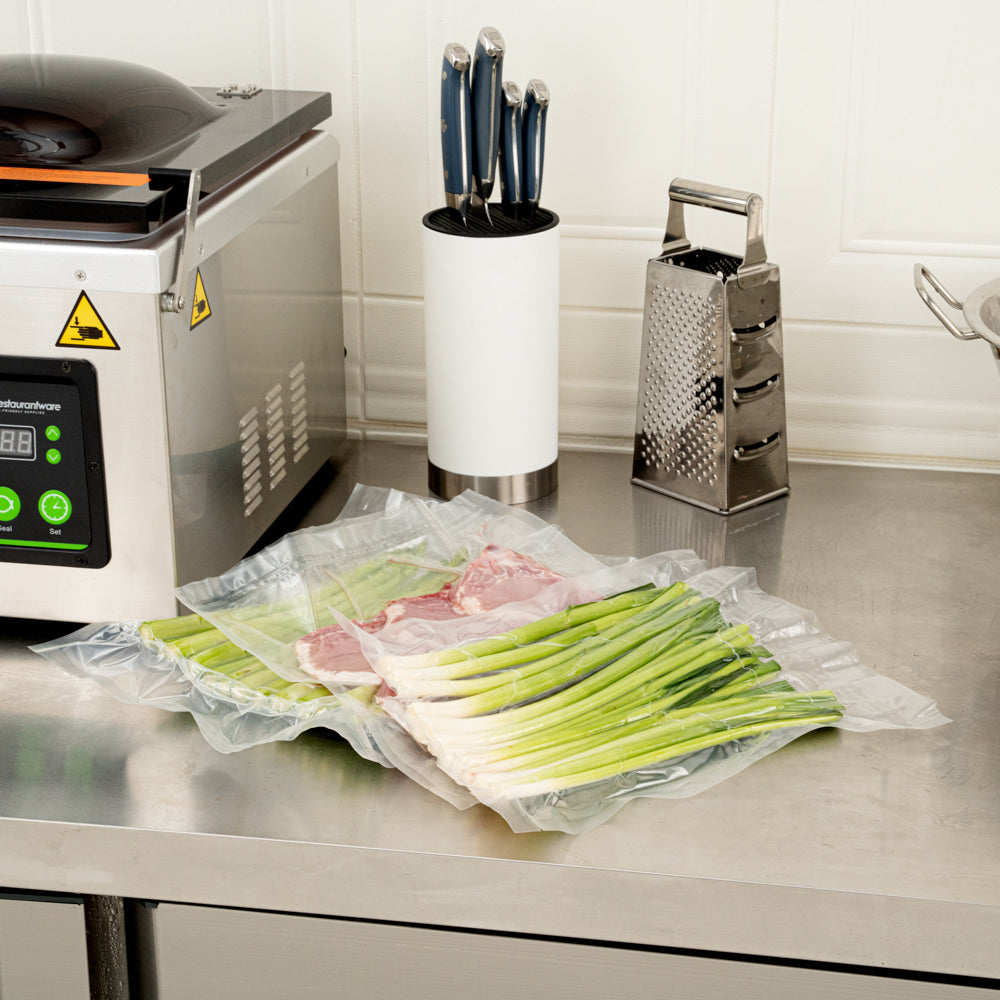 Fresh Hero Clear Plastic Vacuum Packaging Bag - for Chamber Vacuum Sealer, 3 mil, BPA-Free - 14" x 12" - 100 count box