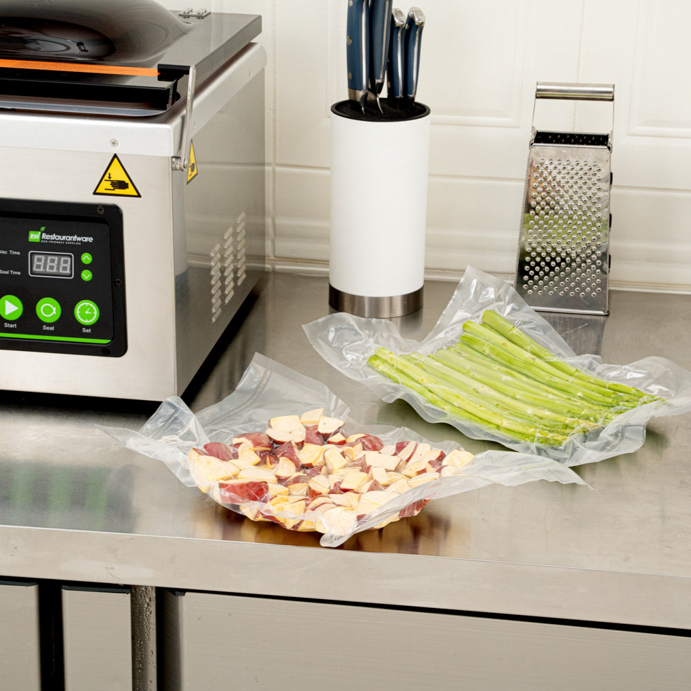 Fresh Hero Clear Plastic Vacuum Sealer Bags - for Chamber Vacuum Sealer, 3 mil, BPA-Free - 18" x 10" - 1000 count box