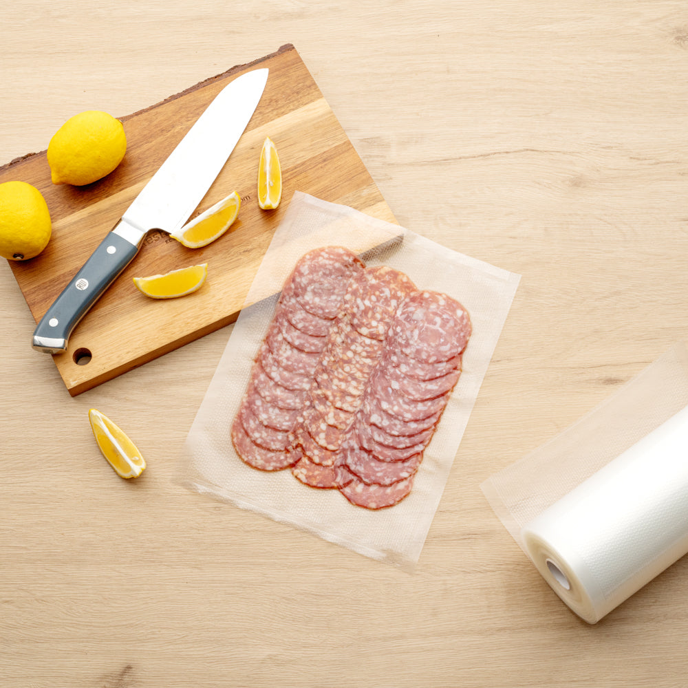 Fresh Hero Clear Plastic Full Mesh External Vacuum Sealer Bag Roll - 3 mil - 8" x 50' - 10 count box