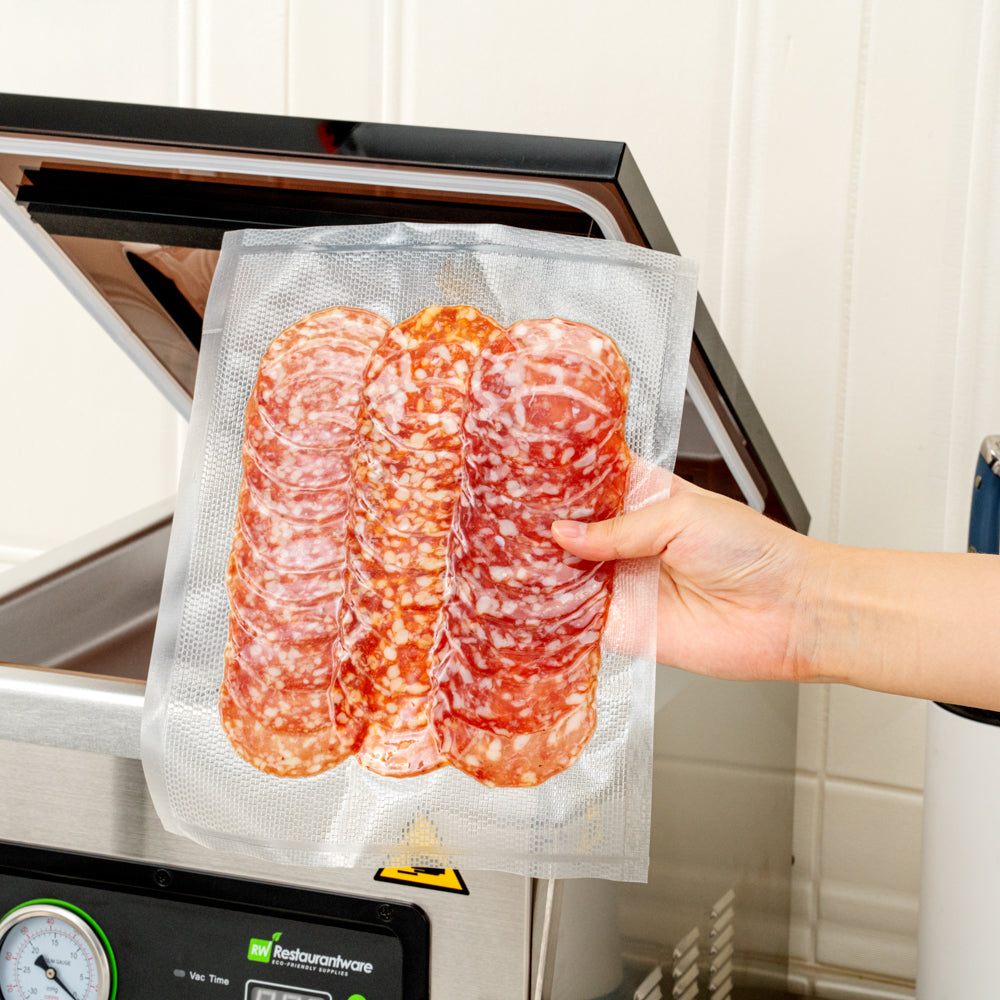 Fresh Hero Clear Plastic Full Mesh External Vacuum Sealer Bag Roll - 3 mil - 8" x 50' - 10 count box