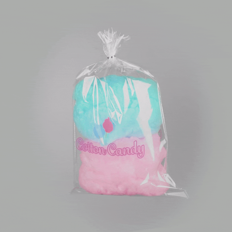 Bag Tek Clear Plastic Cotton Candy Bag - 12" x 18" - 100 count box