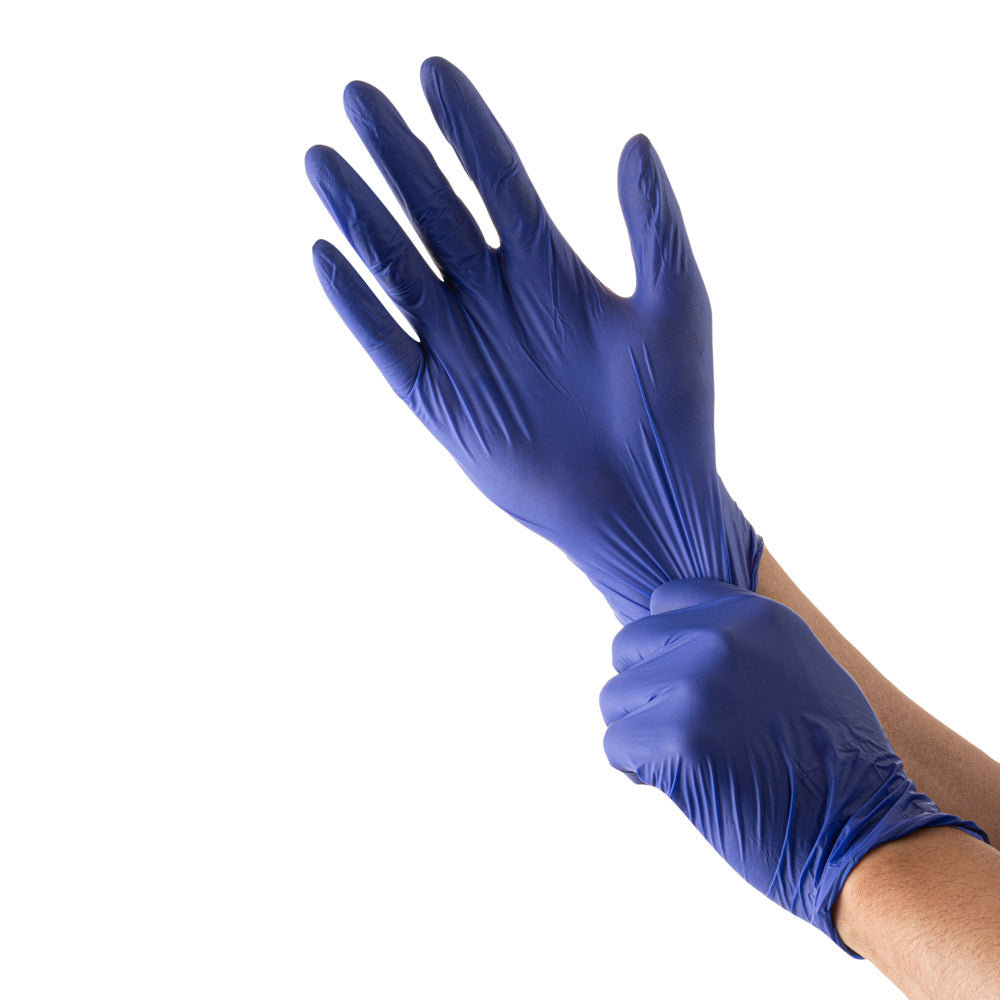 Low Derma Blue Medium Nitrile Gloves - Hypoallergenic, Non-Sterile, Powder-Free - 1000 count box