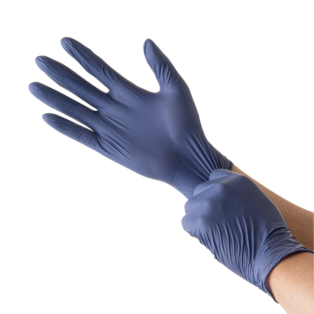Low Derma Dark Blue Medium Nitrile Gloves - Hypoallergenic, Non-Sterile, Powder-Free - 100 count box