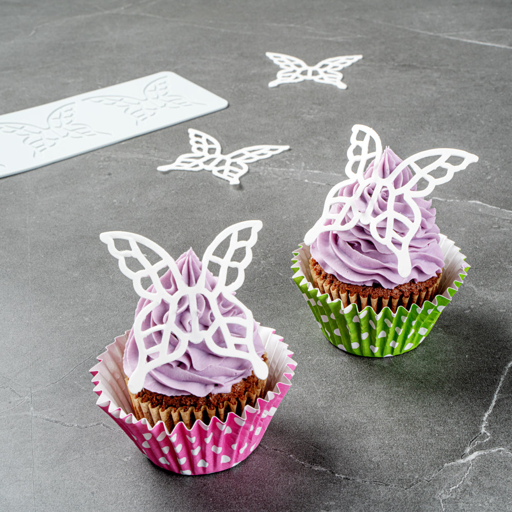 Pastry Tek Gray Silicone Butterfly Fondant Impression Mat - 1 count box