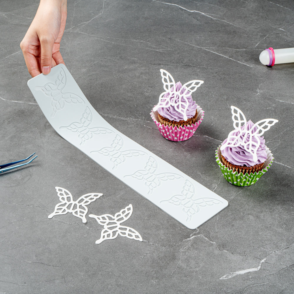 Pastry Tek Gray Silicone Butterfly Fondant Impression Mat - 1 count box