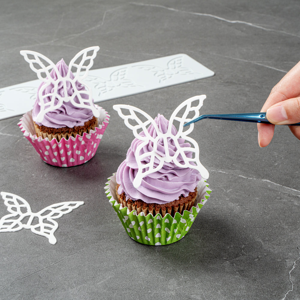 Pastry Tek Gray Silicone Butterfly Fondant Impression Mat - 1 count box