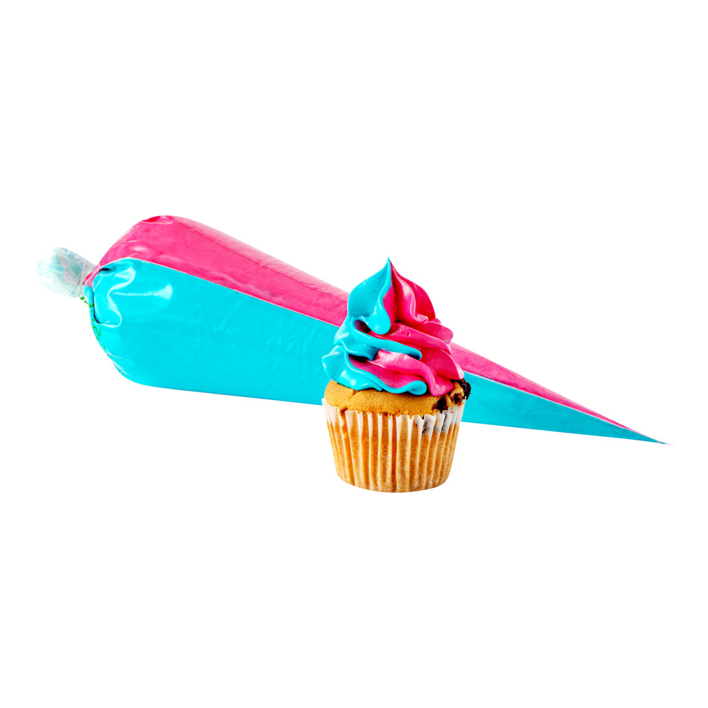 Pastry Tek Clear Plastic Pastry Piping Bag - Dual Color - 18" - 100 count box