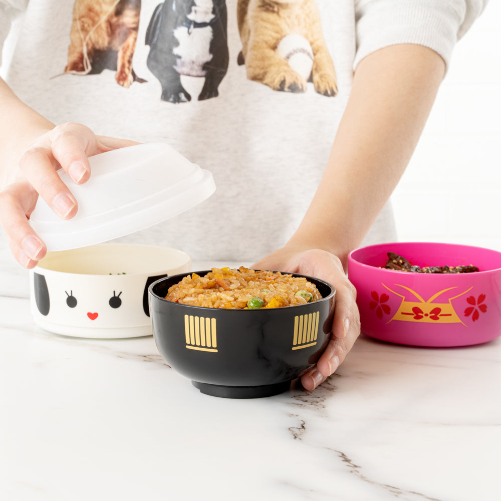 Bento Tek 22 oz Maiko Kokeshi Bento Box - Two Tiers - 4 1/4" x 4 1/4" x 5 1/4" - 1 count box