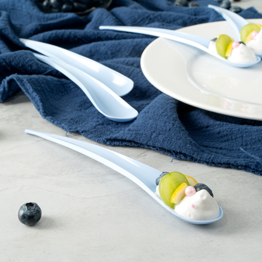 Chef 101 Blue Plastic Deco Party Spoon - 8" - 500 count box