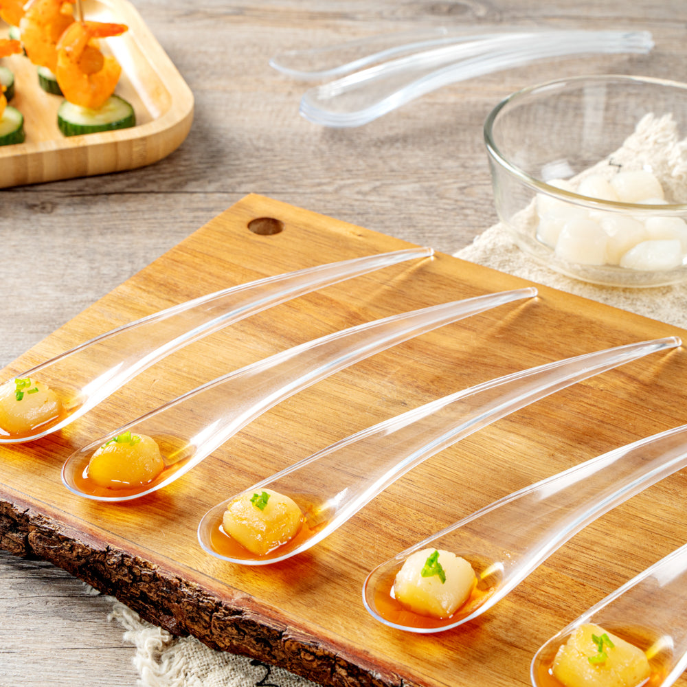 Chef 101 Clear Plastic Deco Party Spoon - 8" - 500 count box