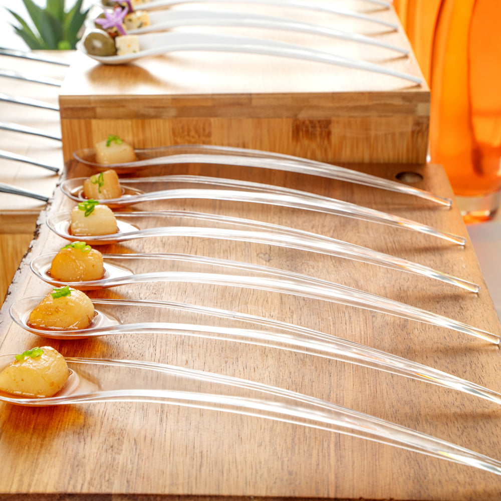 Chef 101 Clear Plastic Deco Party Spoon - 8" - 500 count box