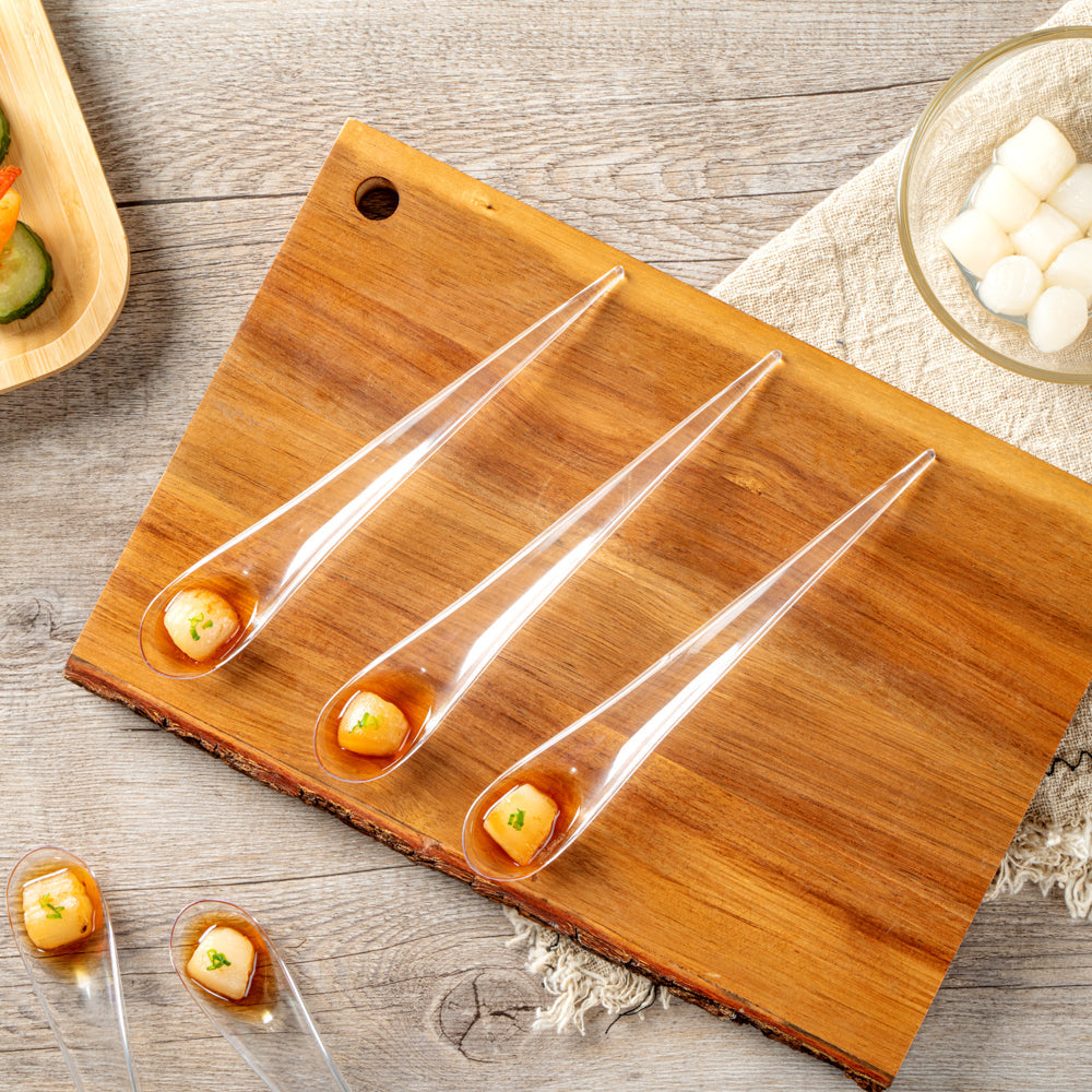 Chef 101 Clear Plastic Deco Party Spoon - 8" - 500 count box
