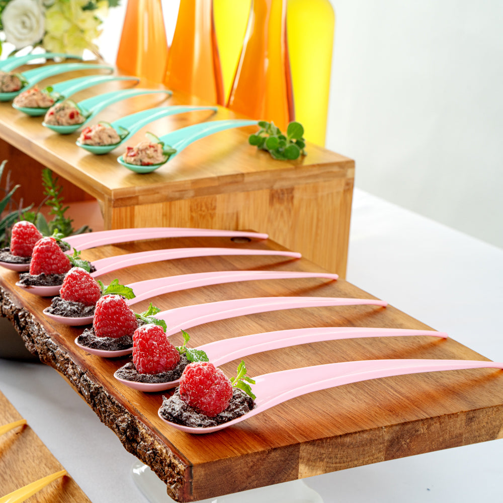 Chef 101 Pink Plastic Deco Party Spoon - 8" - 500 count box