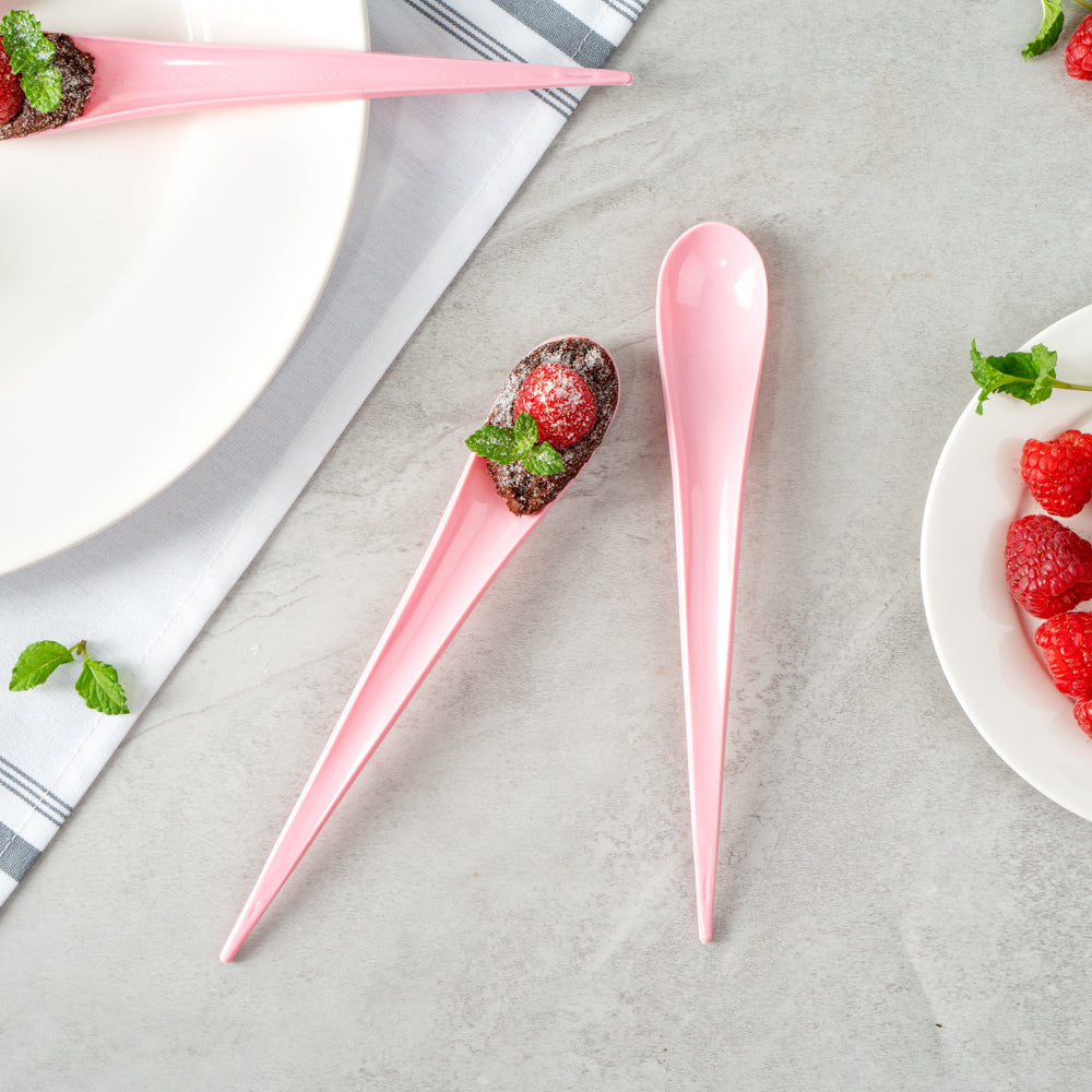 Chef 101 Pink Plastic Deco Party Spoon - 8" - 500 count box