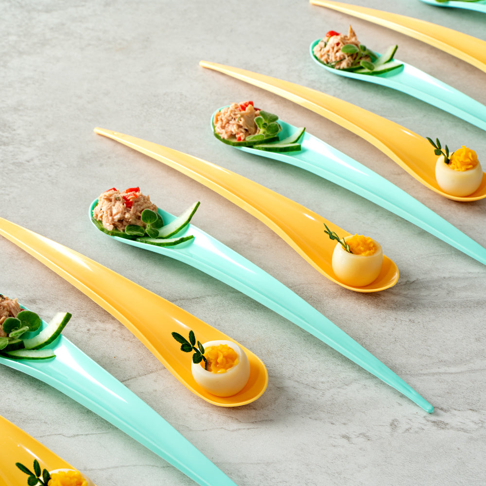 Chef 101 Teal Plastic Deco Party Spoon - 8" - 500 count box
