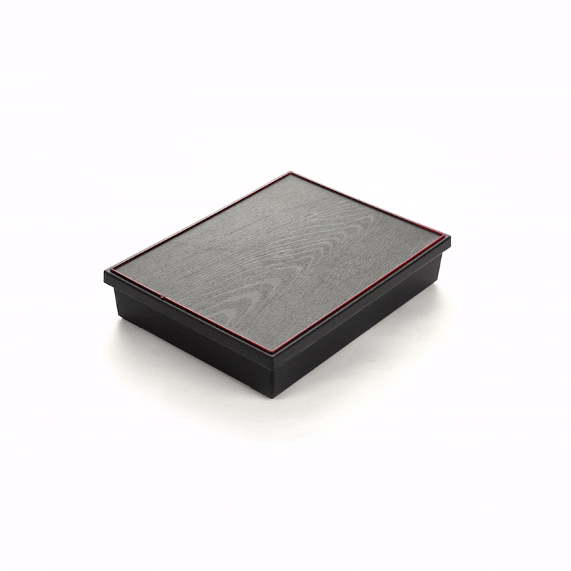 Bento Tek Rectangle Black and Red Small Japanese Style Bento Box - 6 Compartments - 10 3/4" x 8 1/4" x 2 1/4" - 1 count box