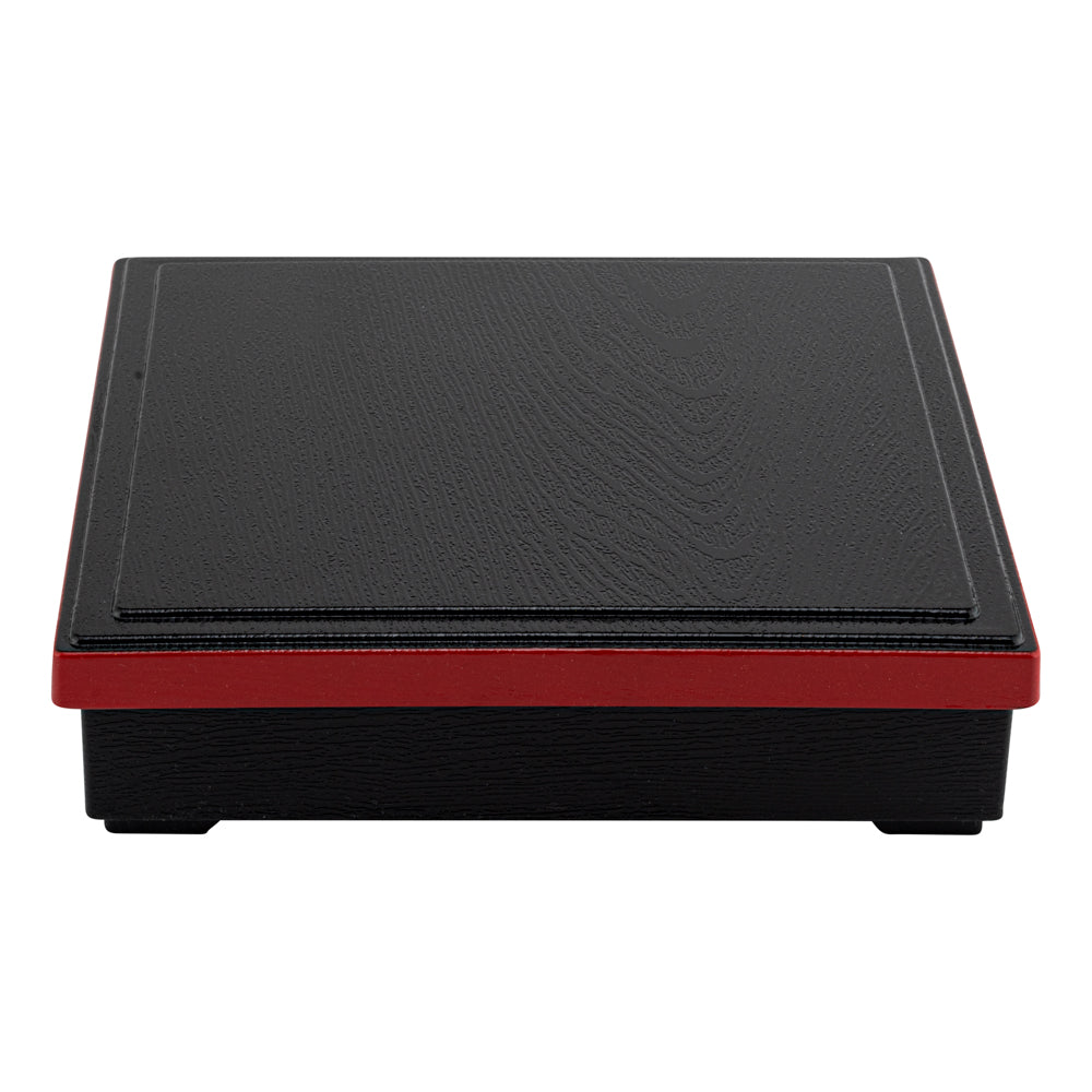 Bento Tek Square Black and Red Japanese Style Bento Box - 4 Compartments - 10" x 10" x 2 1/4" - 1 count box
